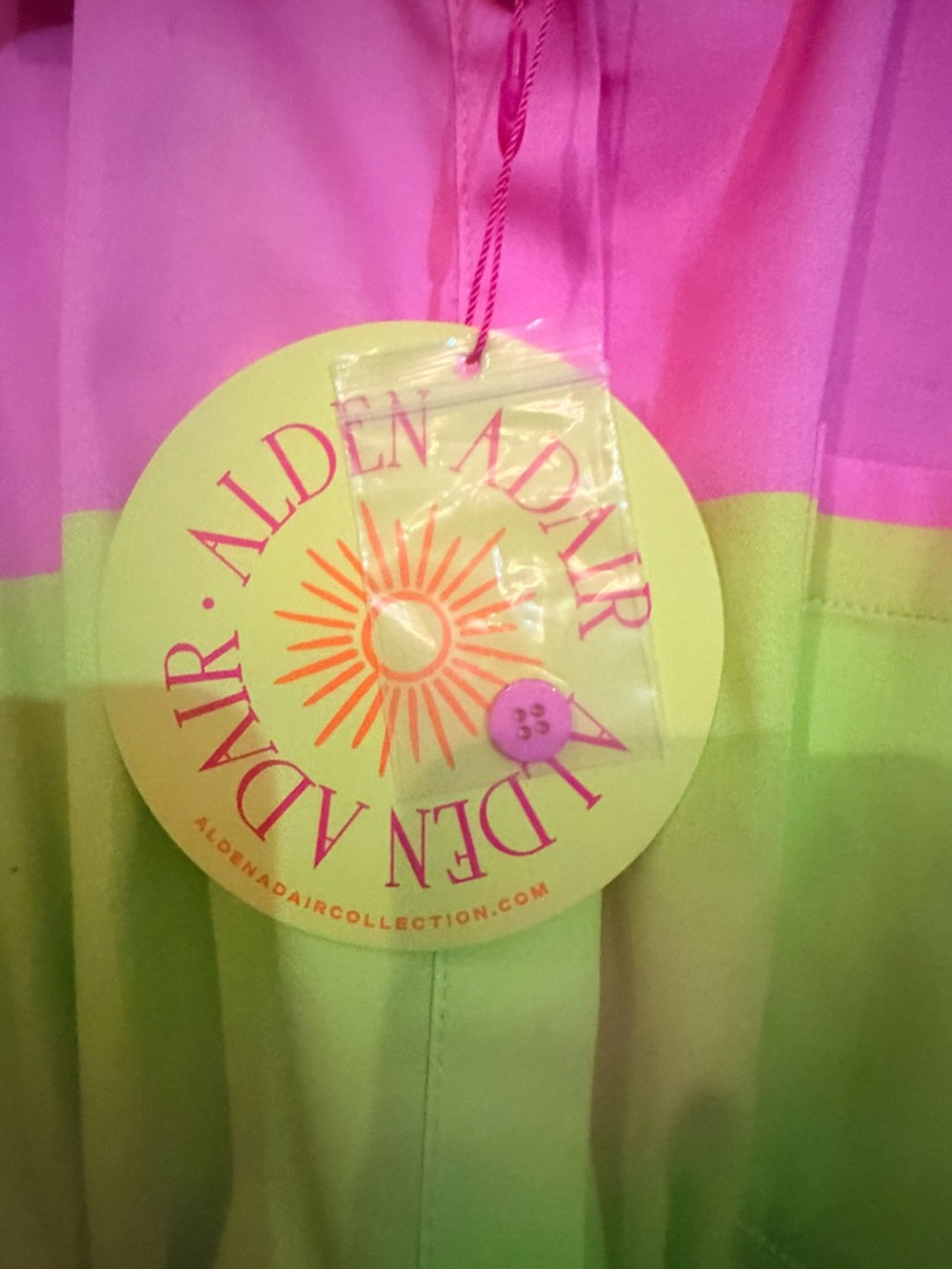 Alden Adair Colorblock Shirt and Skirt in Pink and Lime - Picture 4 of 5